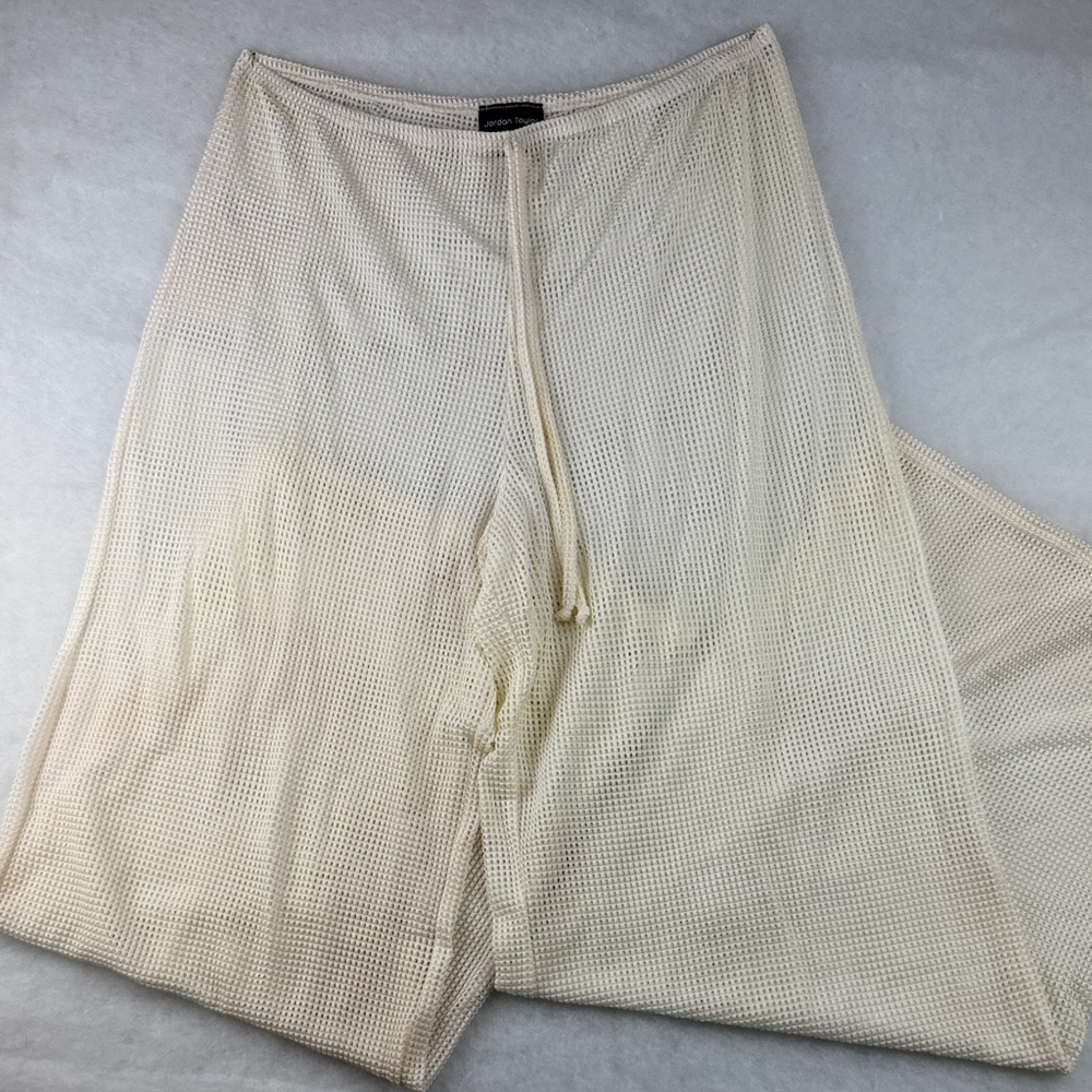 Cream Mesh Knit Lounge Swim Cover Pants